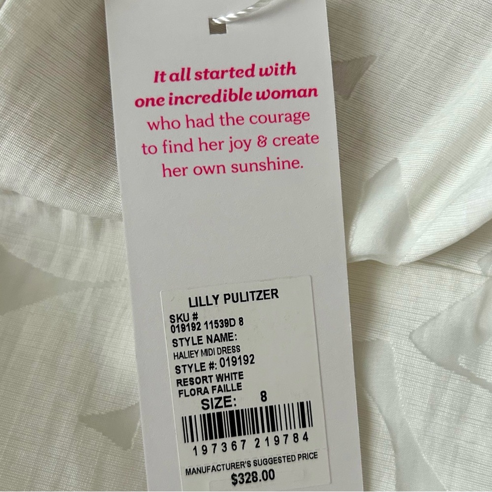 NWT Lilly Pulitzer Resort White Flora Faille Haliey Midi Dress Size 8 - Picture 4 of 13